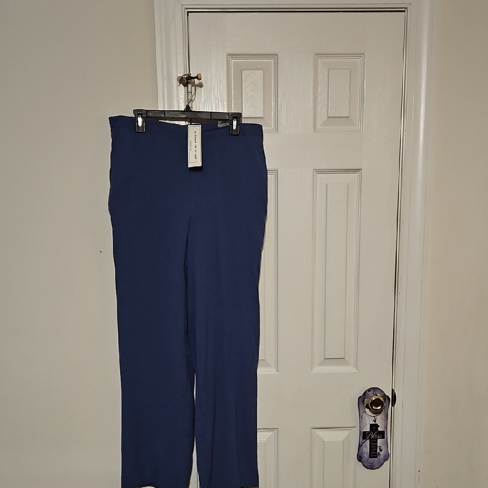 Alfred Dunner Navy Wide Leg Pants